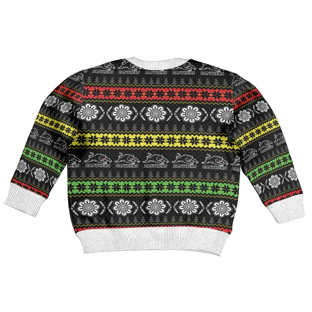 Panthers Rugby Christmas Kid Ugly Christmas Sweater Aboriginal Seamless Cardigan Inspired
