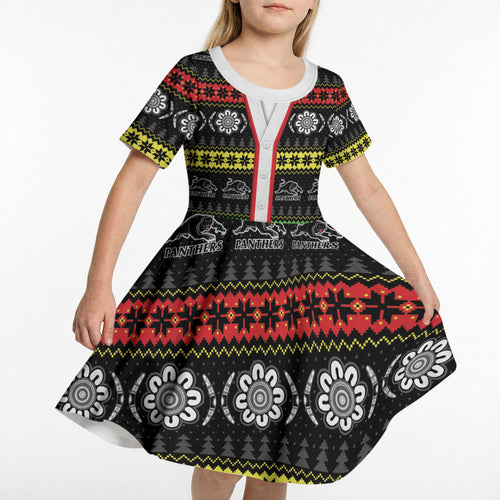Panthers Rugby Christmas Kid Short Sleeve Dress Aboriginal Seamless Cardigan Inspired