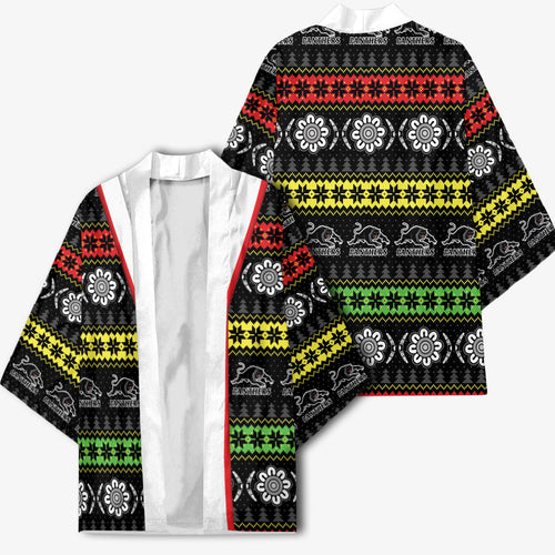 Panthers Rugby Christmas Kimono Aboriginal Seamless Cardigan Inspired