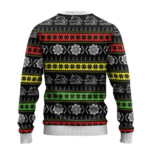 Panthers Rugby Christmas Ugly Christmas Sweater Aboriginal Seamless Cardigan Inspired