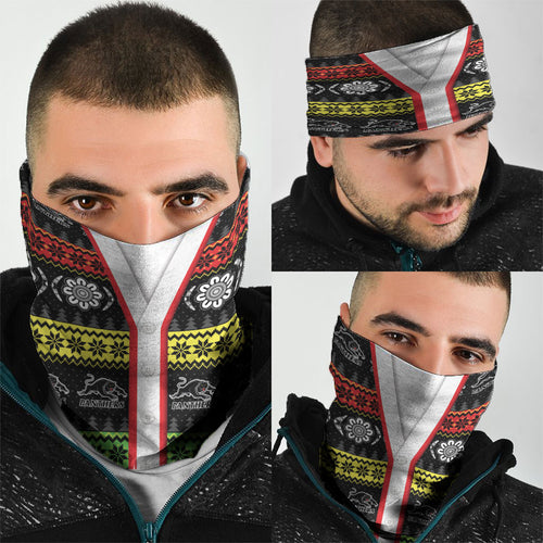 Panthers Rugby Christmas Neck Gaiter Aboriginal Seamless Cardigan Inspired