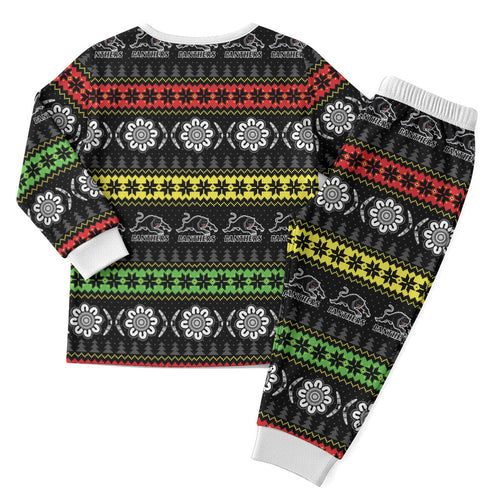 Panthers Rugby Christmas Pajama Set Aboriginal Seamless Cardigan Inspired