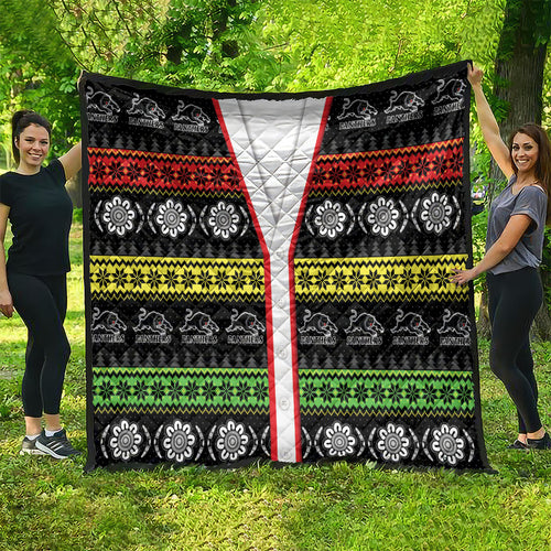 Panthers Rugby Christmas Quilt Aboriginal Seamless Cardigan Inspired