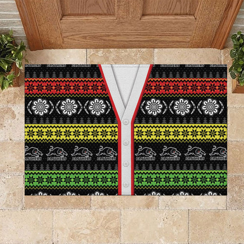 Panthers Rugby Christmas Rubber Doormat Aboriginal Seamless Cardigan Inspired