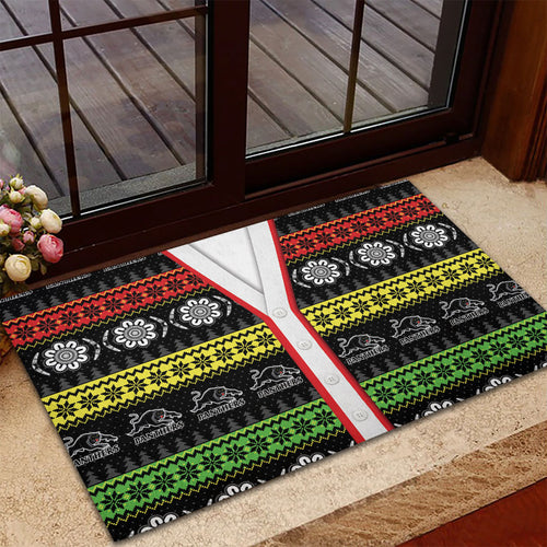 Panthers Rugby Christmas Rubber Doormat Aboriginal Seamless Cardigan Inspired