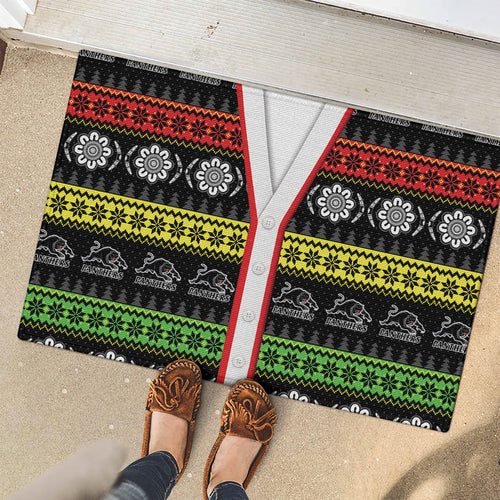 Panthers Rugby Christmas Rubber Doormat Aboriginal Seamless Cardigan Inspired