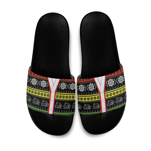 Panthers Rugby Christmas Slide Sandals Aboriginal Seamless Cardigan Inspired