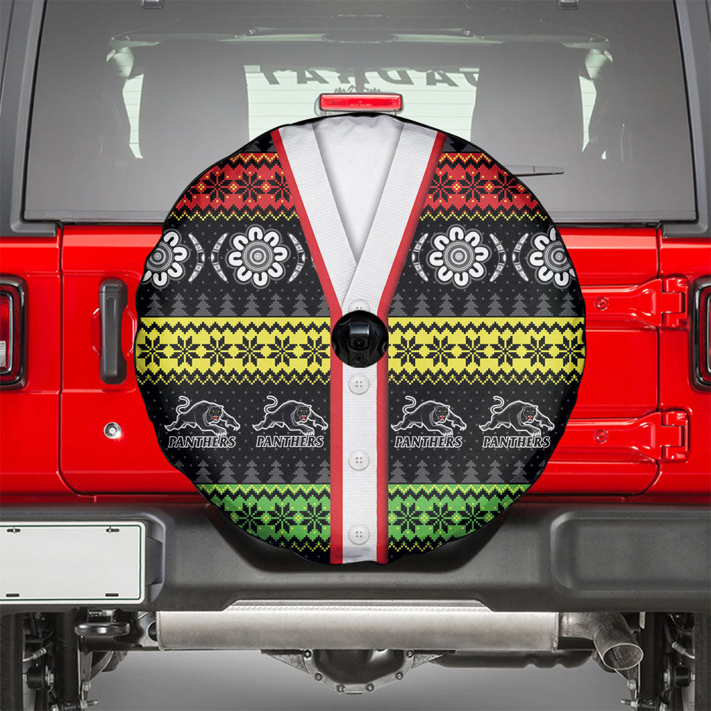 Panthers Rugby Christmas Spare Tire Cover Aboriginal Seamless Cardigan Inspired