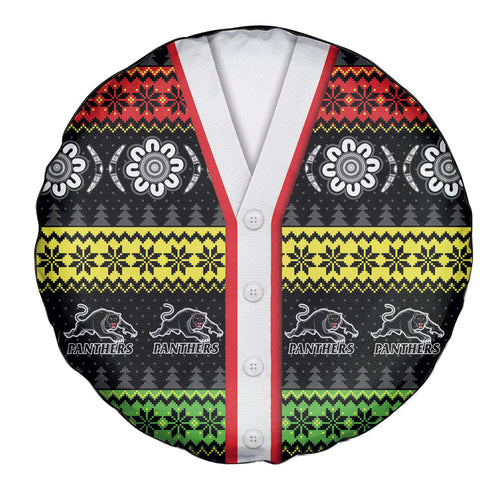 Panthers Rugby Christmas Spare Tire Cover Aboriginal Seamless Cardigan Inspired