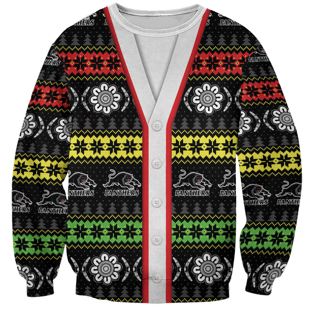 Panthers Rugby Christmas Sweatshirt Aboriginal Seamless Cardigan Inspired