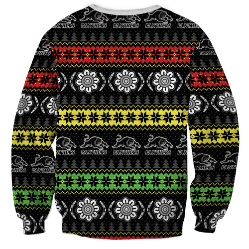 Panthers Rugby Christmas Sweatshirt Aboriginal Seamless Cardigan Inspired