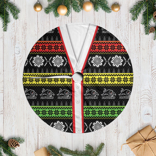 Panthers Rugby Christmas Tree Skirt Aboriginal Seamless Cardigan Inspired