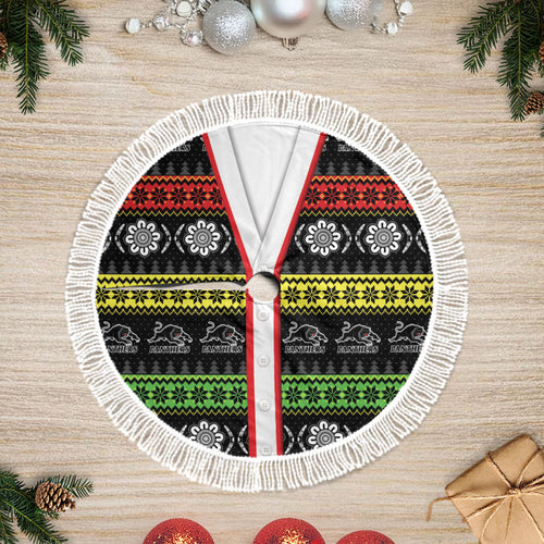 Panthers Rugby Christmas Tree Skirt Aboriginal Seamless Cardigan Inspired