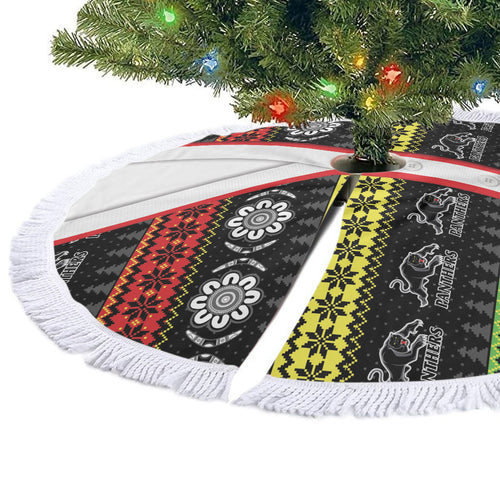 Panthers Rugby Christmas Tree Skirt Aboriginal Seamless Cardigan Inspired