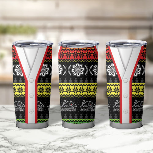 Panthers Rugby Christmas Tumbler Cup Aboriginal Seamless Cardigan Inspired