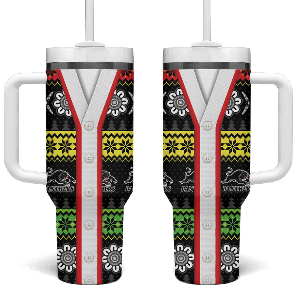 Panthers Rugby Christmas Tumbler With Handle Aboriginal Seamless Cardigan Inspired
