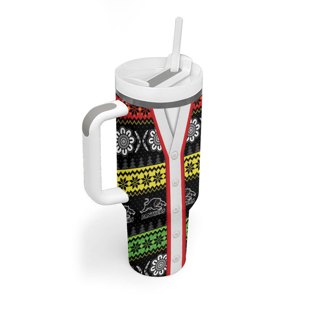 Panthers Rugby Christmas Tumbler With Handle Aboriginal Seamless Cardigan Inspired