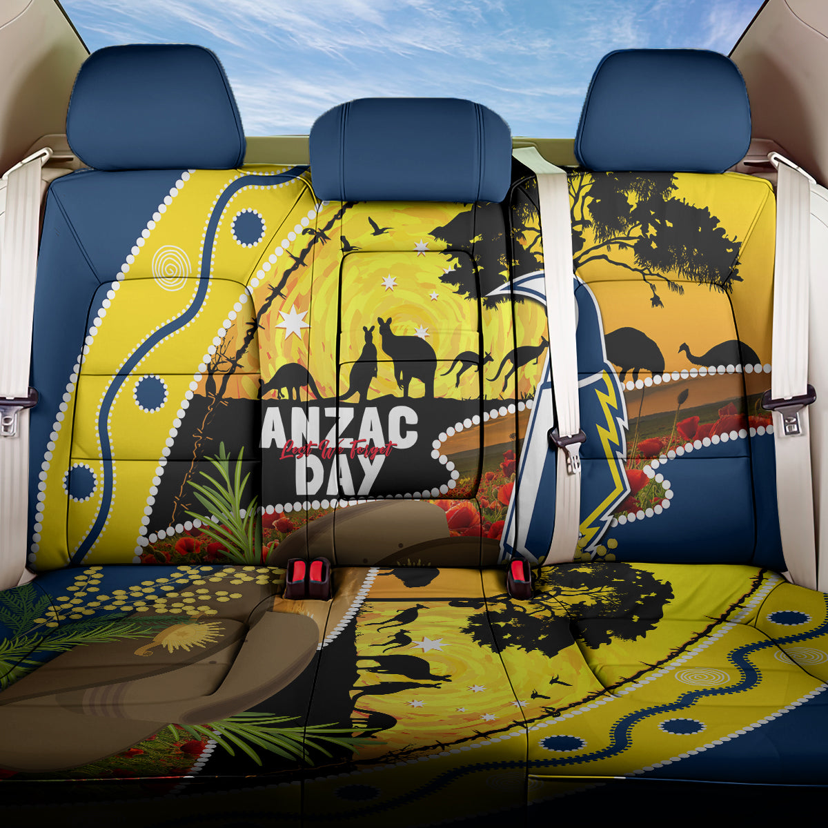 Cowboys ANZAC Day Back Car Seat Cover Rosemary Starring Night Style
