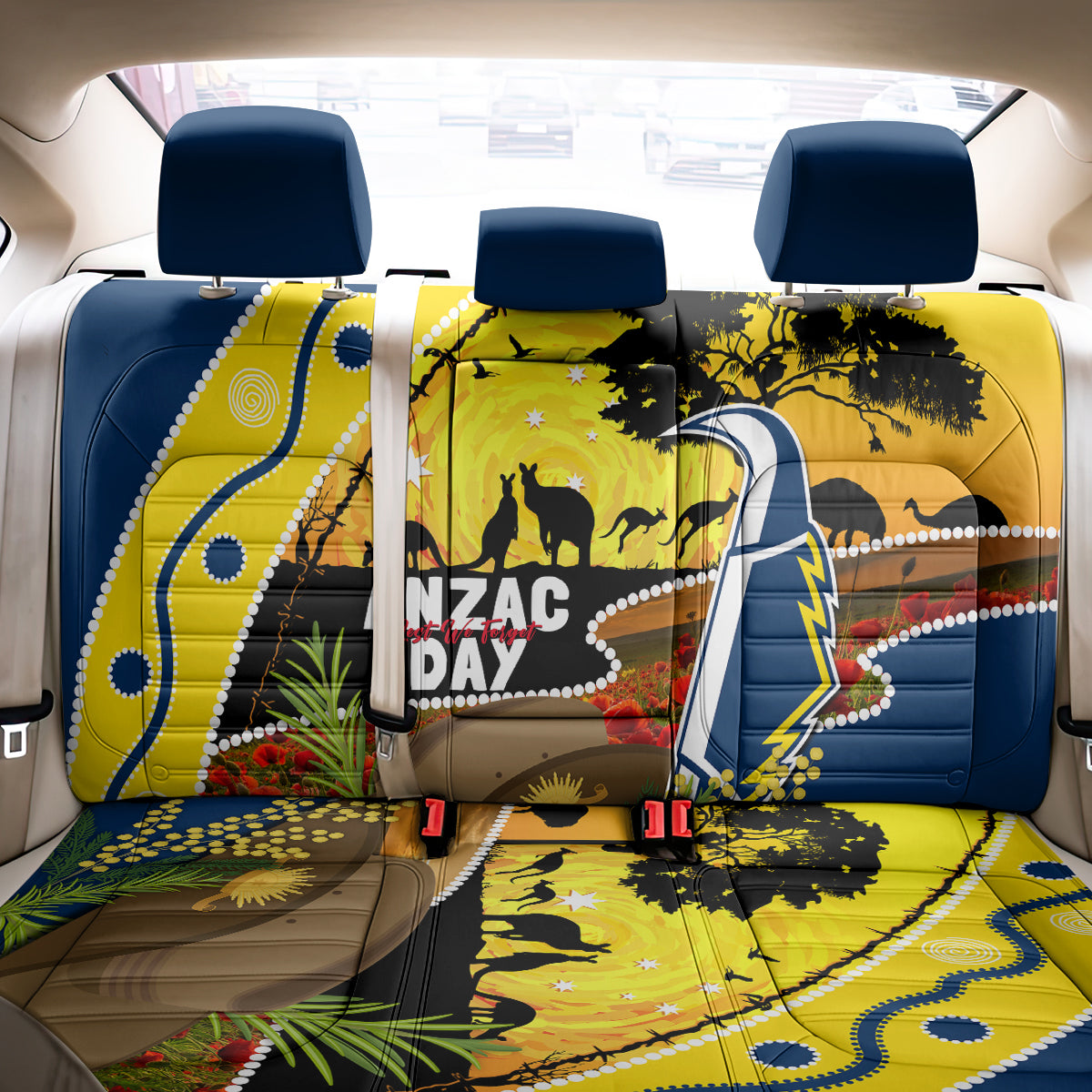 Cowboys ANZAC Day Back Car Seat Cover Rosemary Starring Night Style