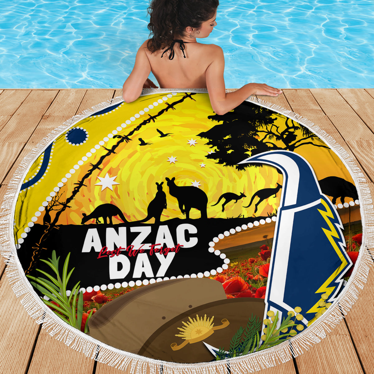 Cowboys ANZAC Day Beach Blanket Rosemary Starring Night Style