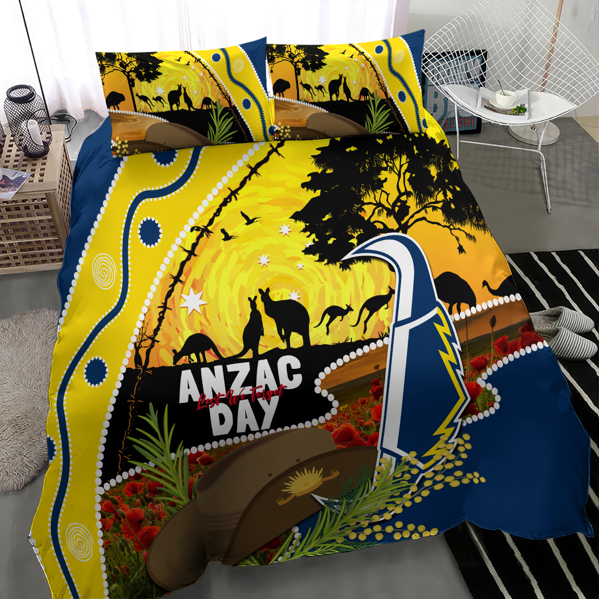 Cowboys ANZAC Day Bedding Set Rosemary Starring Night Style