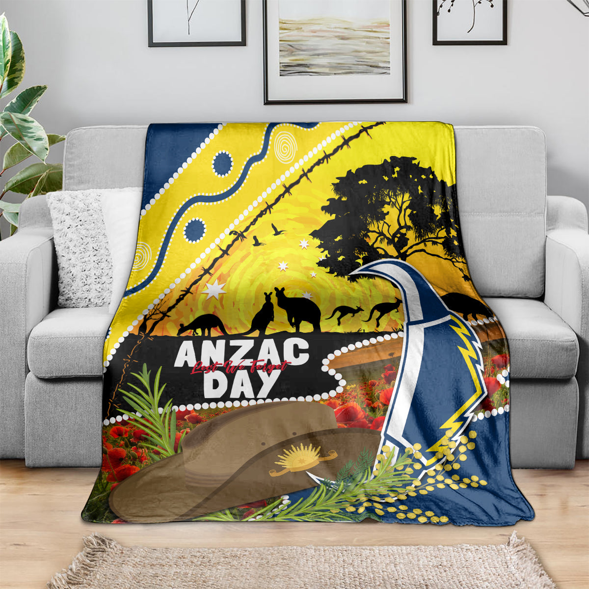 Cowboys ANZAC Day Blanket Rosemary Starring Night Style