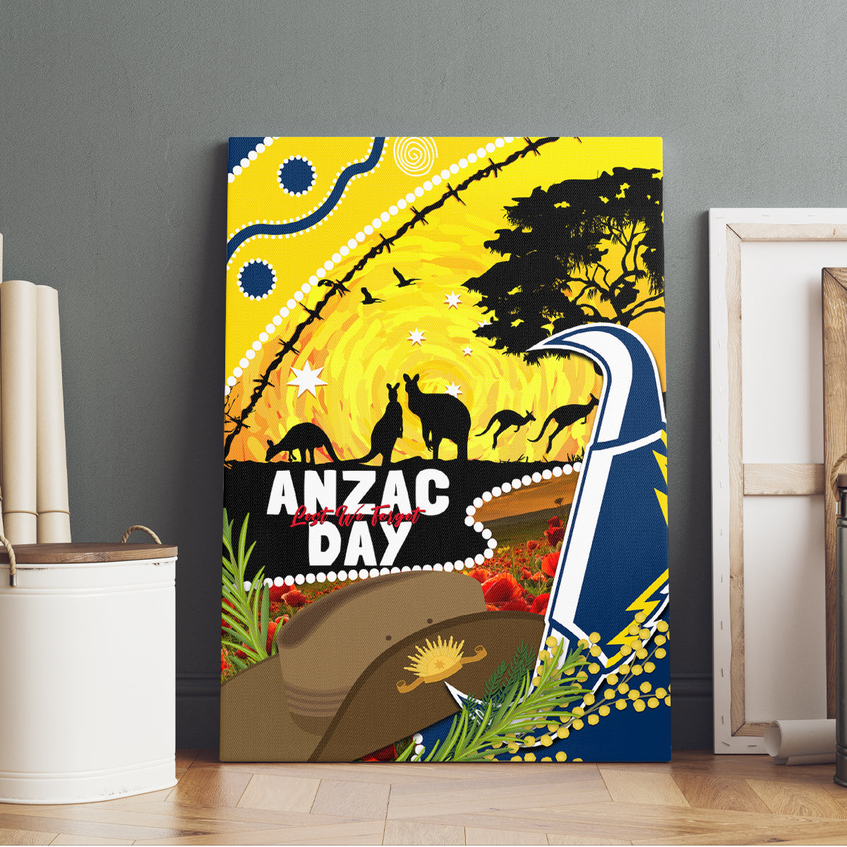 Cowboys ANZAC Day Canvas Wall Art Rosemary Starring Night Style