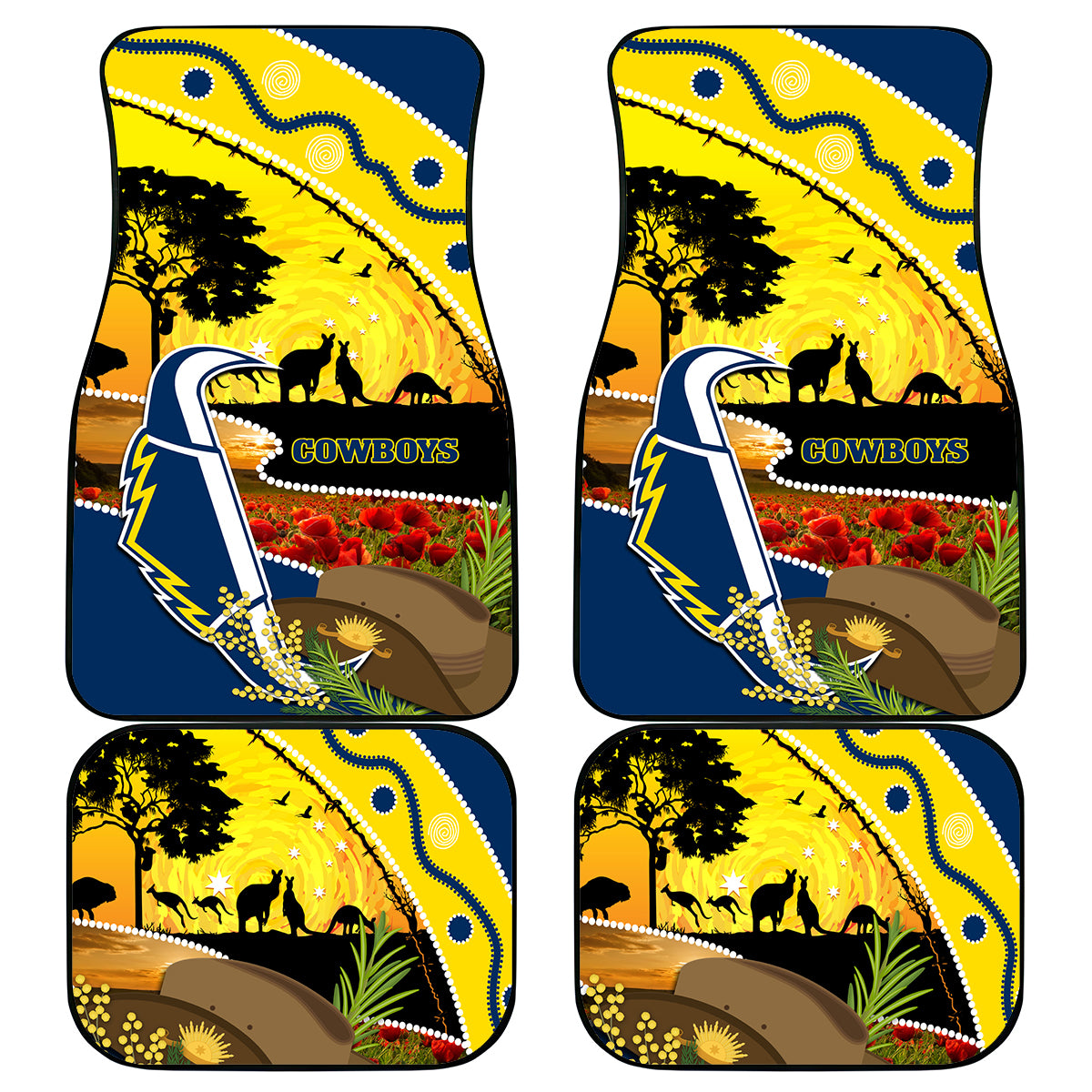 Cowboys ANZAC Day Car Mats Rosemary Starring Night Style