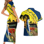 Cowboys ANZAC Day Couples Matching Short Sleeve Bodycon Dress and Hawaiian Shirt Rosemary Starring Night Style