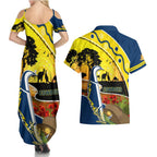 Cowboys ANZAC Day Couples Matching Summer Maxi Dress and Hawaiian Shirt Rosemary Starring Night Style