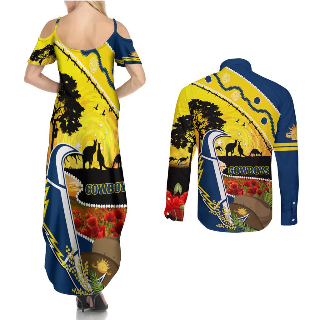 Cowboys ANZAC Day Couples Matching Summer Maxi Dress and Long Sleeve Button Shirt Rosemary Starring Night Style