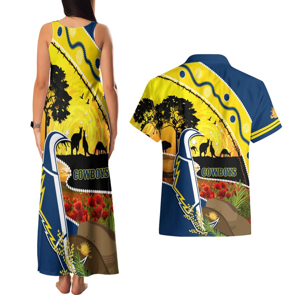 Cowboys ANZAC Day Couples Matching Tank Maxi Dress and Hawaiian Shirt Rosemary Starring Night Style