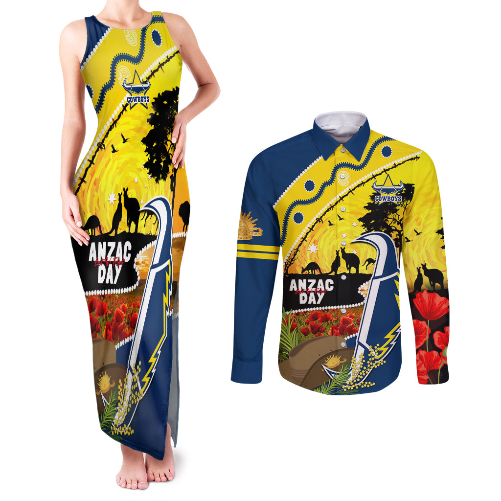 Cowboys ANZAC Day Couples Matching Tank Maxi Dress and Long Sleeve Button Shirt Rosemary Starring Night Style