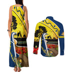 Cowboys ANZAC Day Couples Matching Tank Maxi Dress and Long Sleeve Button Shirt Rosemary Starring Night Style
