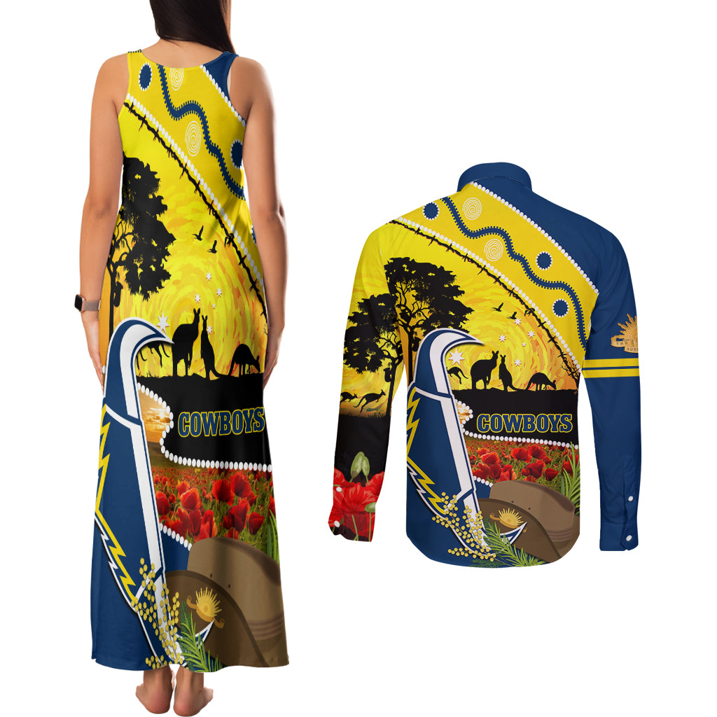Cowboys ANZAC Day Couples Matching Tank Maxi Dress and Long Sleeve Button Shirt Rosemary Starring Night Style