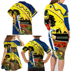 Cowboys ANZAC Day Family Matching Long Sleeve Bodycon Dress and Hawaiian Shirt Rosemary Starring Night Style