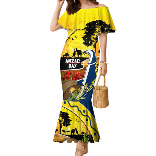Cowboys ANZAC Day Family Matching Mermaid Dress and Hawaiian Shirt Rosemary Starring Night Style