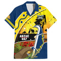 Cowboys ANZAC Day Family Matching Off Shoulder Long Sleeve Dress and Hawaiian Shirt Rosemary Starring Night Style
