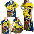 Cowboys ANZAC Day Family Matching Off Shoulder Maxi Dress and Hawaiian Shirt Rosemary Starring Night Style