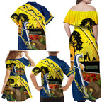 Cowboys ANZAC Day Family Matching Off Shoulder Maxi Dress and Hawaiian Shirt Rosemary Starring Night Style