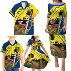 Cowboys ANZAC Day Family Matching Puletasi and Hawaiian Shirt Rosemary Starring Night Style