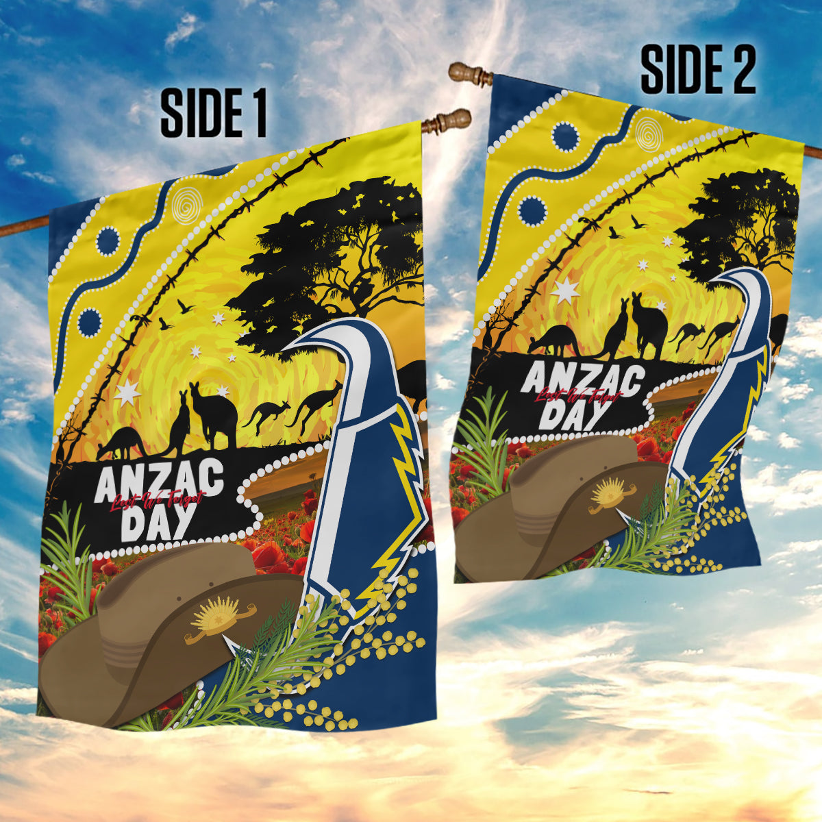 Cowboys ANZAC Day Garden Flag Rosemary Starring Night Style