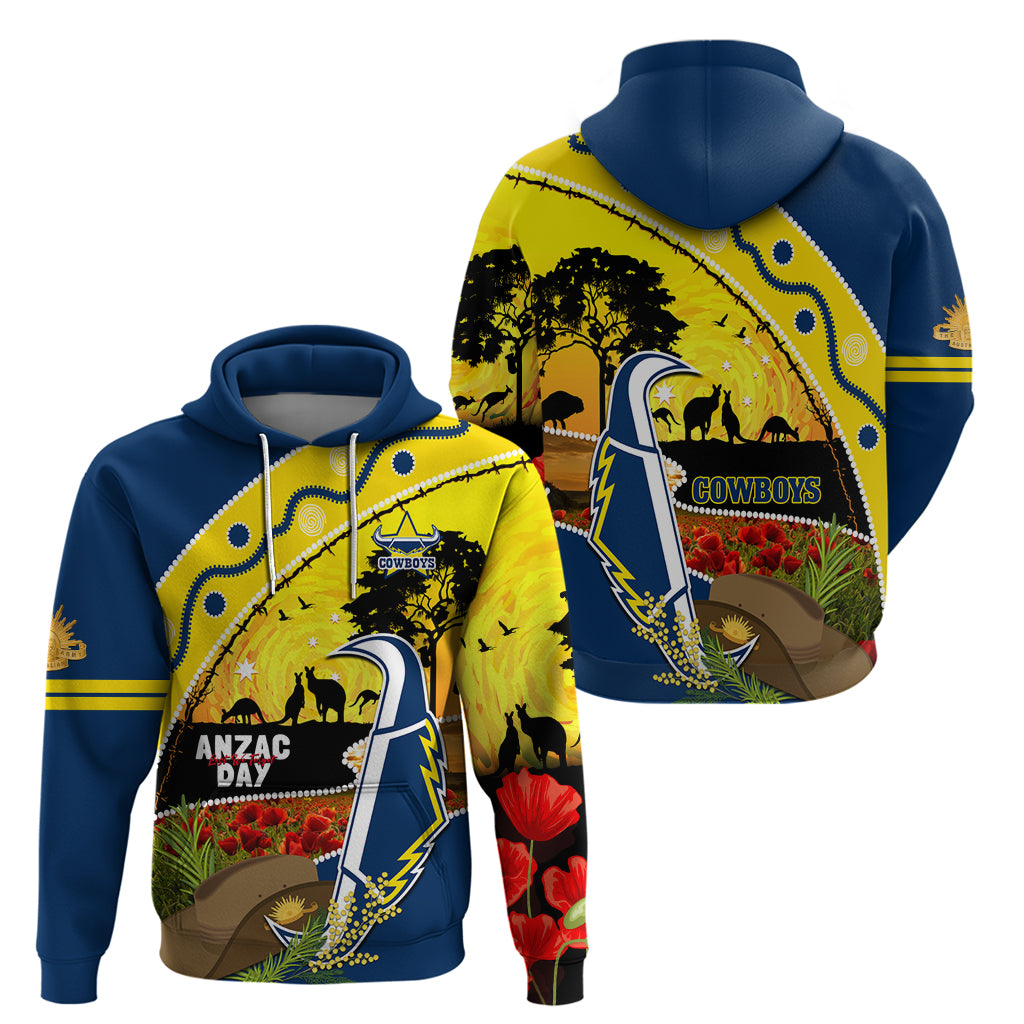 Cowboys ANZAC Day Hoodie Rosemary Starring Night Style
