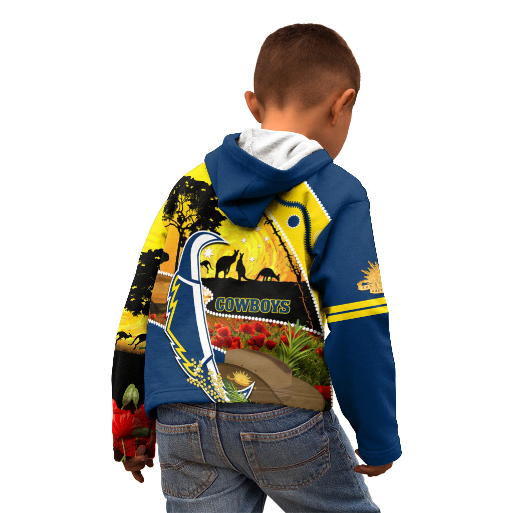 Cowboys ANZAC Day Kid Hoodie Rosemary Starring Night Style