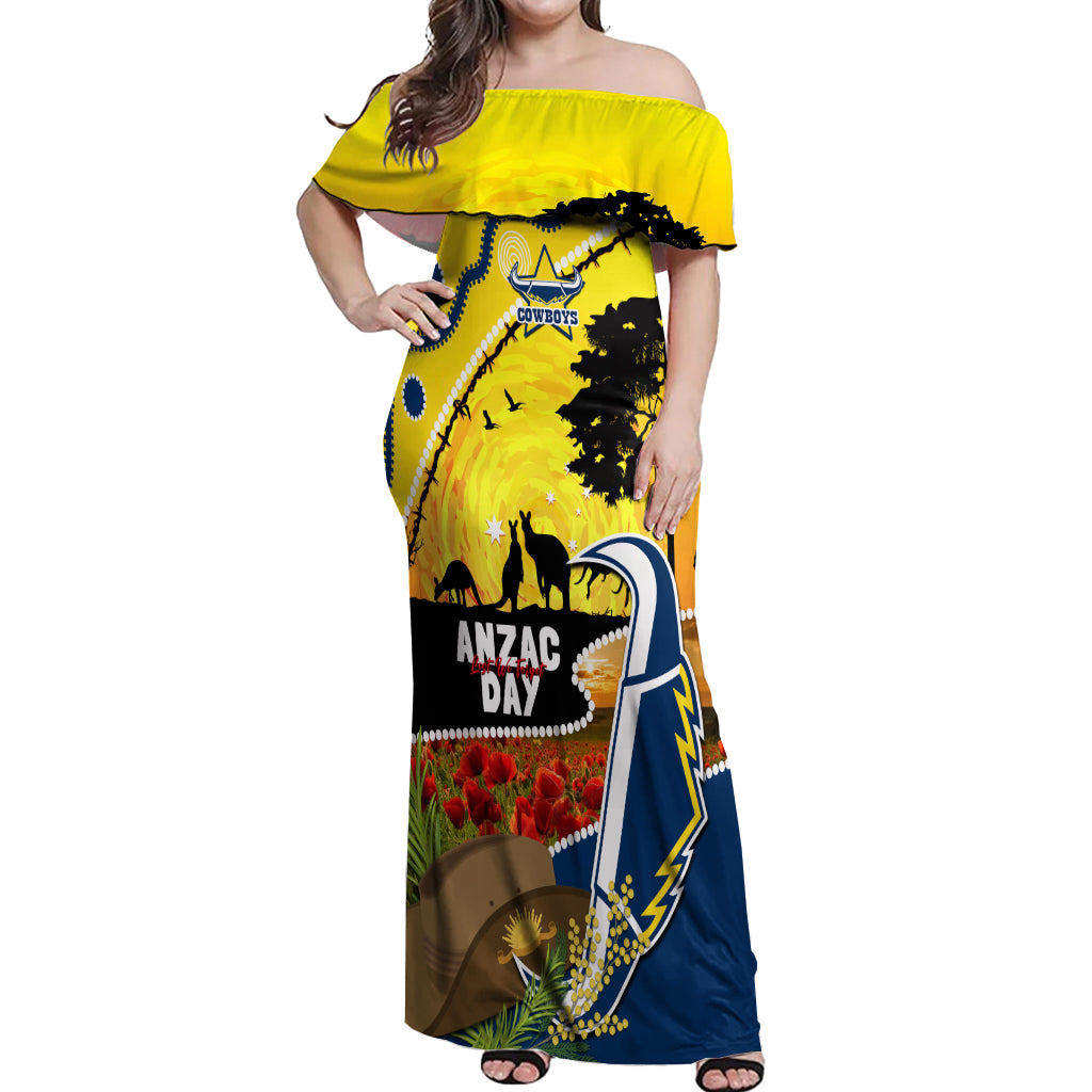Cowboys ANZAC Day Off Shoulder Maxi Dress Rosemary Starring Night Style