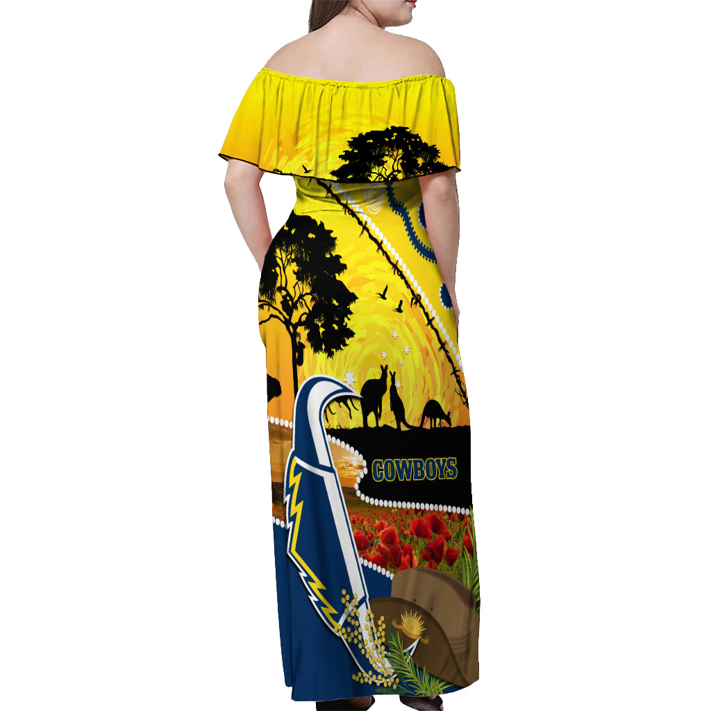 Cowboys ANZAC Day Off Shoulder Maxi Dress Rosemary Starring Night Style