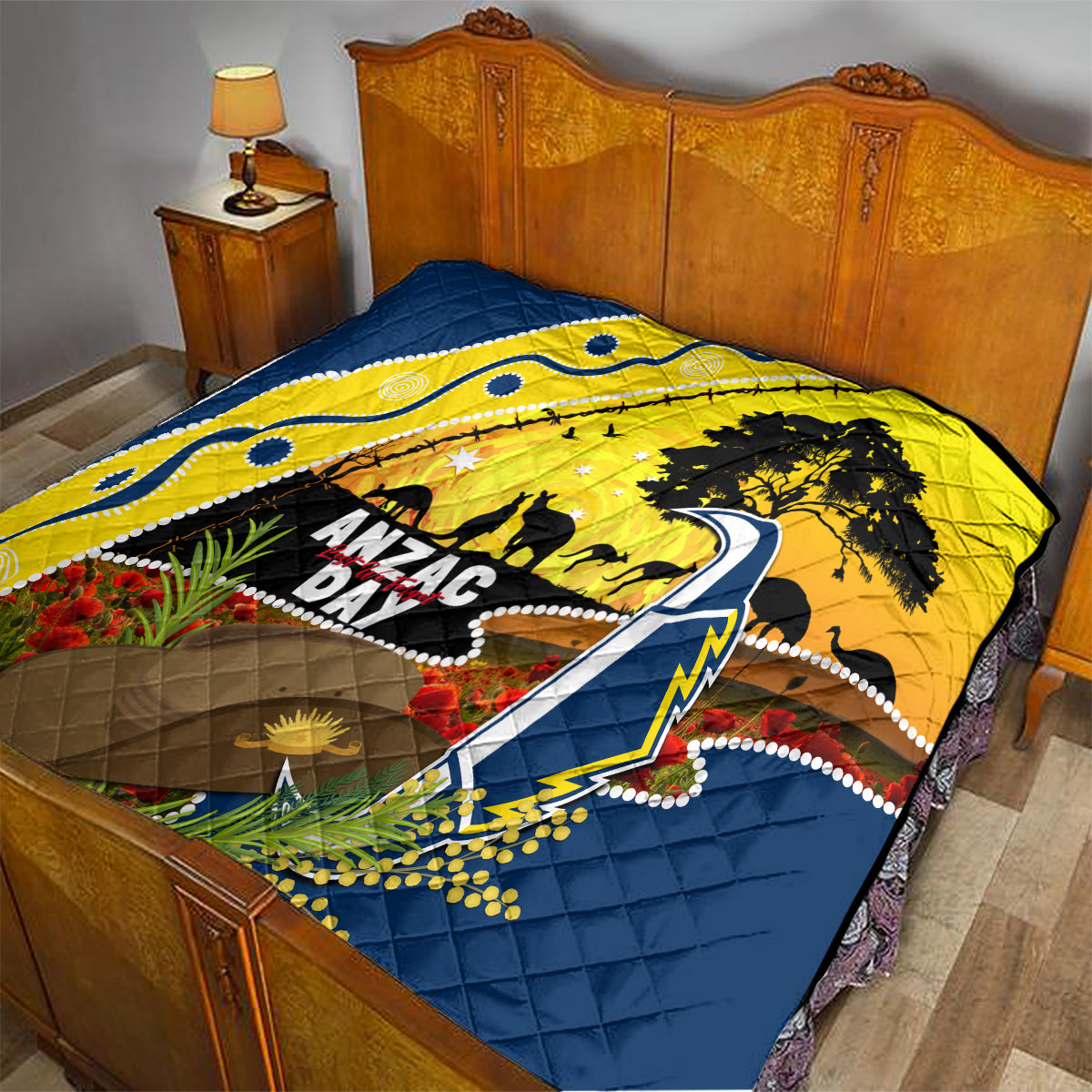 Cowboys ANZAC Day Quilt Rosemary Starring Night Style