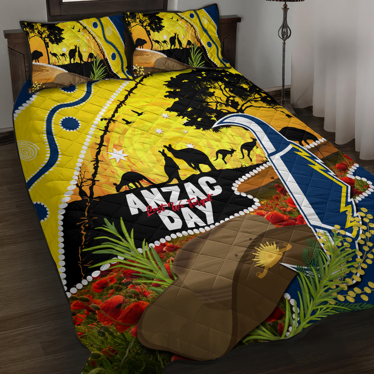 Cowboys ANZAC Day Quilt Bed Set Rosemary Starring Night Style
