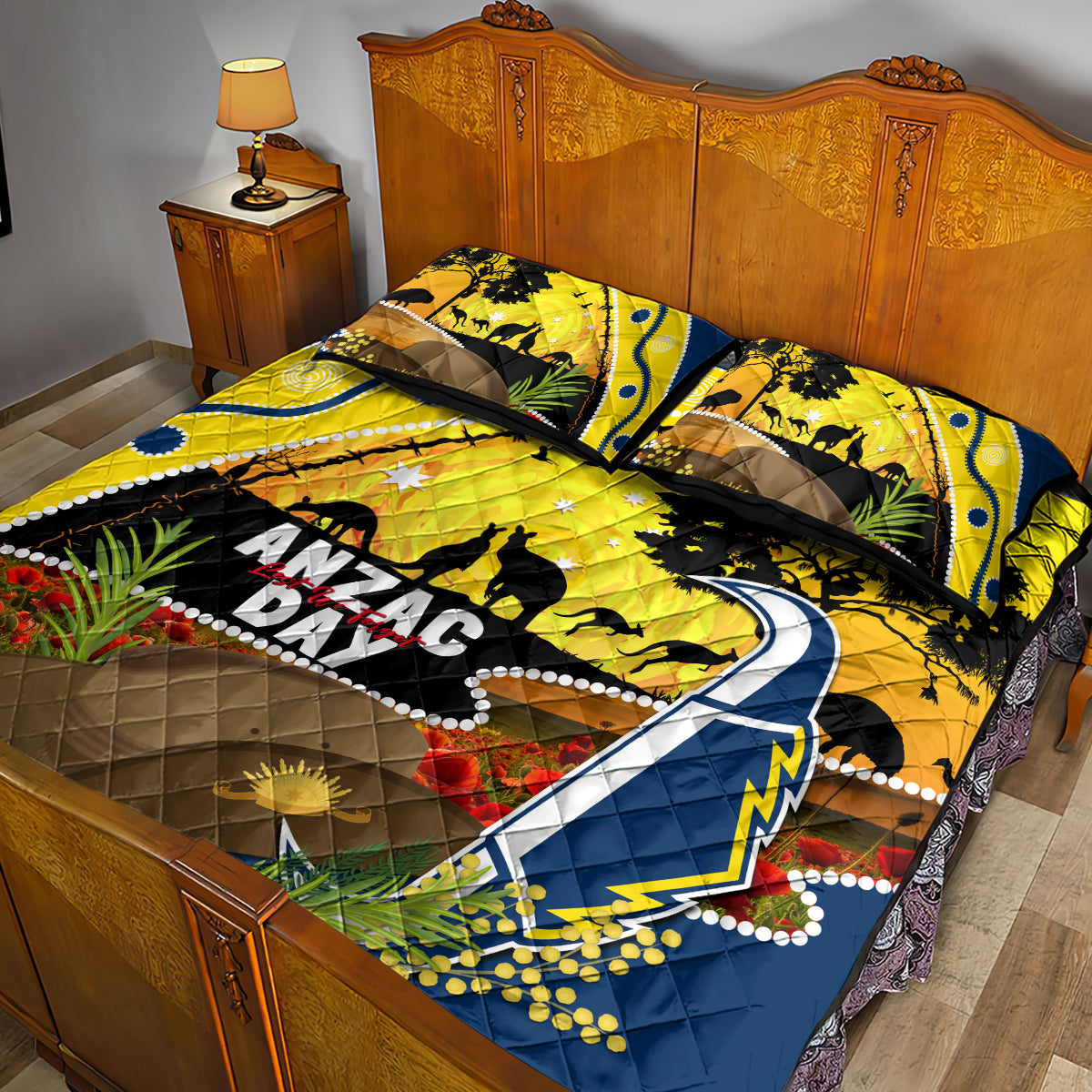 Cowboys ANZAC Day Quilt Bed Set Rosemary Starring Night Style