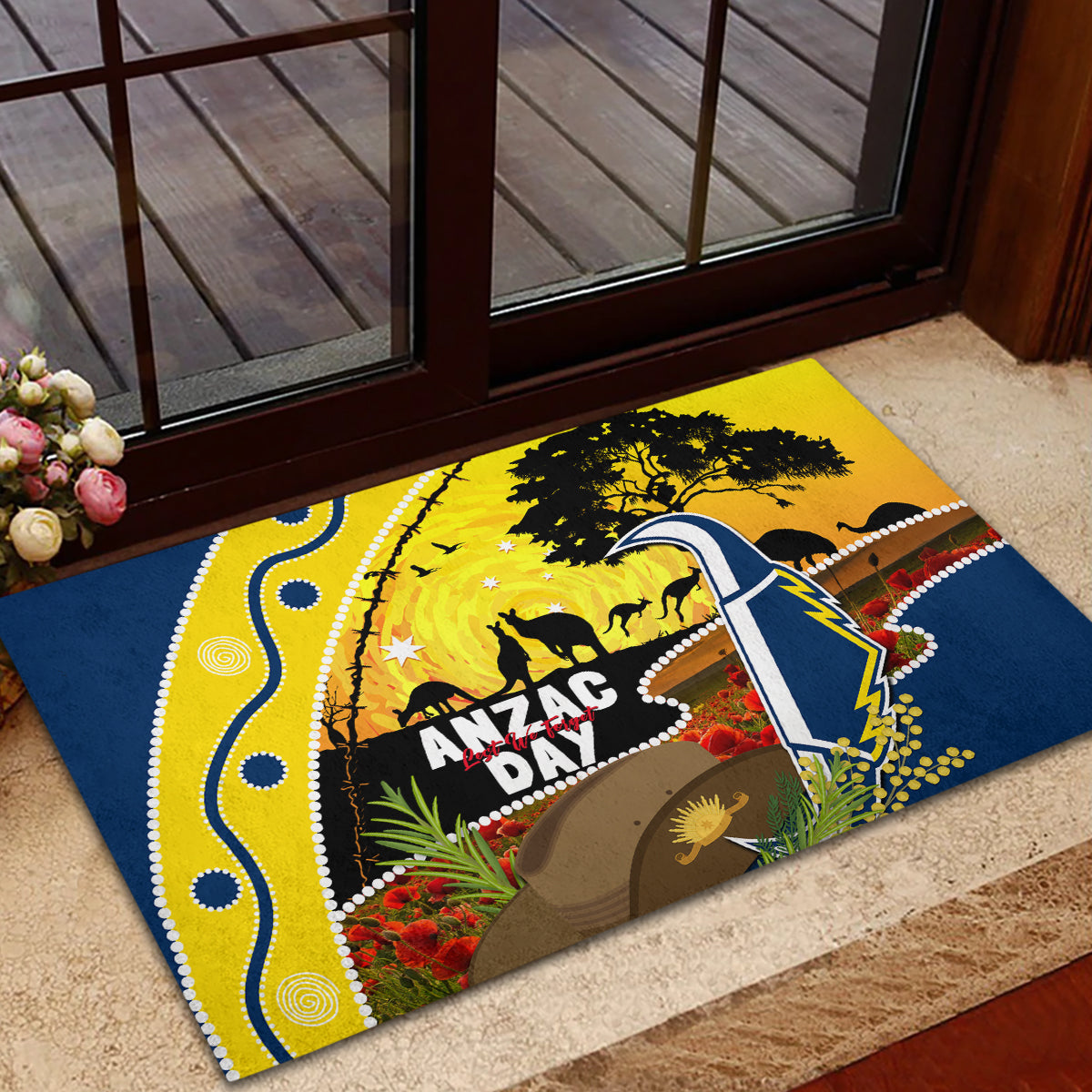 Cowboys ANZAC Day Rubber Doormat Rosemary Starring Night Style